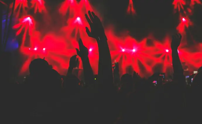 silhouette of group of people inside the bar